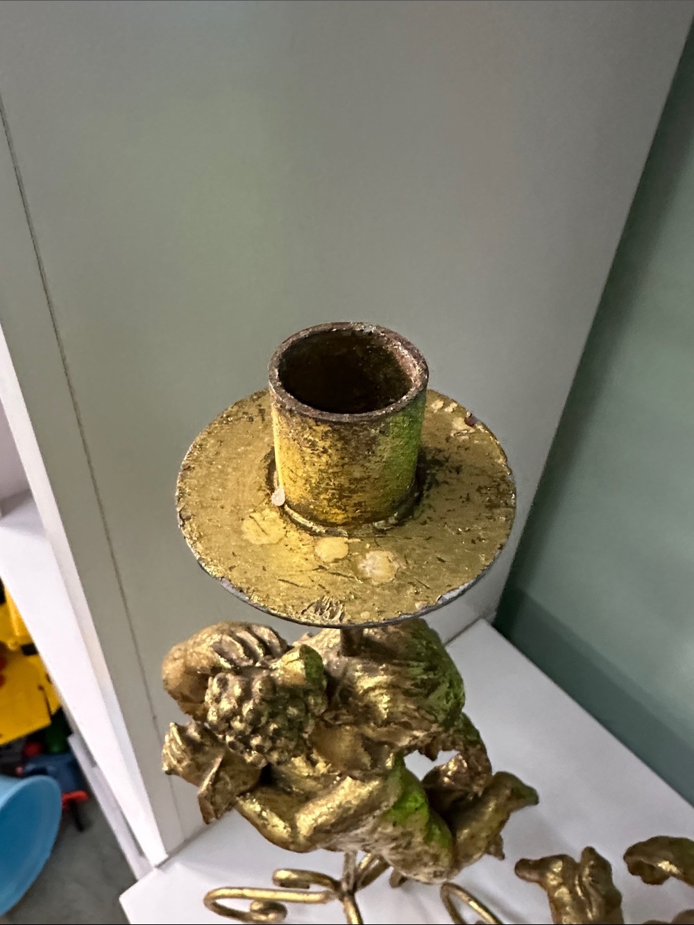 Gold Cherub Candle Holders - Decorative Pair - Picture 4 of 6